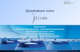 Quadrature rules 1Michael Sokolov / Numerical Methods for Chemical Engineers / Numerical Quadrature Michael Sokolov ETH Zurich, Institut für Chemie- und.