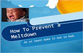 How To Prevent a Meltdown Or at least make it not so bad…