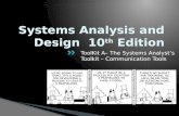 ToolKit A– The Systems Analyst’s Toolkit – Communication Tools.