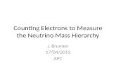 Counting Electrons to Measure the Neutrino Mass Hierarchy J. Brunner 17/04/2013 APC.