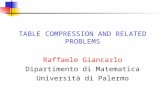 TABLE COMPRESSION AND RELATED PROBLEMS Raffaele Giancarlo Dipartimento di Matematica Università di Palermo.