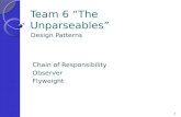 Team 6 “The Unparseables” Design Patterns Chain of Responsibility Observer Flyweight 1.