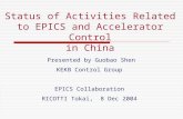 Status of Activities Related to EPICS and Accelerator Control in China Presented by Guobao Shen KEKB Control Group EPICS Collaboration RICOTTI Tokai, 8.