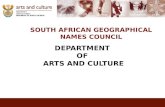 SOUTH AFRICAN GEOGRAPHICAL NAMES COUNCIL DEPARTMENT OF ARTS AND CULTURE.