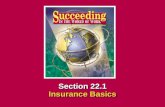 Chapter 22 Buying InsuranceSucceeding in the World of Work 22.1 Insurance Basics SECTION OPENER / CLOSER INSERT BOOK COVER ART Section 22.1 Insurance Basics.
