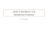 Unit 1 Sections 1-6 Sentence Frames 1 st Grade. Unit 1 Section 1 Sentence Frames 1 st Grade.