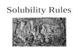 Solubility Rules. The terms soluble and insoluble are relative terms. soluble insoluble solute Solubility: the maximum amount of solute needed to make.