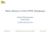 Andrei Robachevsky. APNIC/APRICOT2001, February 2001, Kuala Lumpur, Malaysia.  1 New Version of the RIPE Database Andrei Robachevsky.