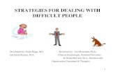 1 STRATEGIES FOR DEALING WITH DIFFICULT PEOPLE Developed by: Norm Riggs, MA. Reviewed by: Joel Rosenthal, Ph.D., and Sarah Renner, M.A. Clinical Psychologist,