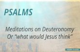 1 PSALMS Meditations on Deuteronomy Or “what would Jesus think”