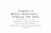 Chapter 6 Media Relations: Shaping the News Connection to PR Symbiotic Relationship Uncontrolled Media Resources for Creating News Stories.