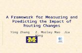 1 A Framework for Measuring and Predicting the Impact of Routing Changes Ying Zhang Z. Morley Mao Jia Wang.