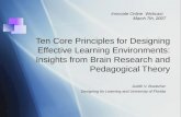 Innovate Online Webcast March 7th, 2007 Ten Core Principles for Designing Effective Learning Environments: Insights from Brain Research and Pedagogical.