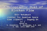 Shin Nakamura (Center for Quantum Spacetime (CQUeST), Sogang Univ.) Based on S. Kinoshita, S. Mukohyama, S.N. and K. Oda, arXiv:0807.3797 A Holographic.