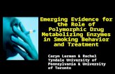 Emerging Evidence for the Role of Polymorphic Drug Metabolizing Enzymes in Smoking Behavior and Treatment Caryn Lerman & Rachel Tyndale University of Pennsylvania.