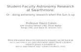Student-Faculty Astronomy Research at Swarthmore: Or…doing astronomy research when the Sun is up Professor David Cohen with Victoria Swisher ( ‘ 06), Micah.