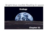 Bright blue marble floating in space Ecology Chapter 52.