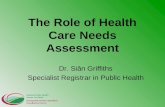The Role of Health Care Needs Assessment Dr. Siân Griffiths Specialist Registrar in Public Health.