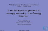 Slide no 1 APEC Energy, 1 Oct 2008 APEC Energy Trade and Investment Cairns, 1 October 2008 A multilateral approach to energy security: the Energy Charter.