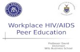 Workplace HIV/AIDS Peer Education Professor David Dickinson Wits Business School.
