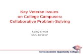Key Veteran Issues on College Campuses: Collaborative Problem-Solving Kathy Snead SOC Director.