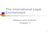 1 The International Legal Environment Cateora and Graham Chapter 7.