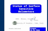 Status of Surface Sensitive Bolometers University of Insubria – Como, Italy INFN – Milano, Italy Prague, 20.04.2006 Chiara Salvioni.