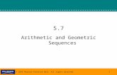 © 2010 Pearson Prentice Hall. All rights reserved. 1 5.7 Arithmetic and Geometric Sequences.