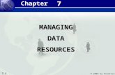 7.1 © 2003 by Prentice Hall 7 7 MANAGING DATA DATARESOURCES Chapter.