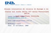 Sandro Bologna - ENEA bologna@casaccia.enea.it  Workshop – AICT Roma 25 Settembre, 2008 Alcune iniziative di ricerca in.