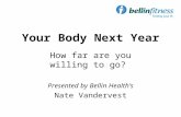 Your Body Next Year How far are you willing to go? Presented by Bellin Health’s Nate Vandervest.