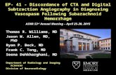 EP- 41 - Discordance of CTA and Digital Subtraction Angiography in Diagnosing Vasospasm Following Subarachnoid Hemorrhage ASNR 53 rd Annual Meeting – April.