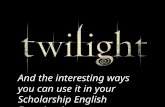 And the interesting ways you can use it in your Scholarship English Examination...