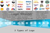 Logo Design process, tips, & examples Logo type/ Word mark -uniquely styled type font of company name -easy to recall name -many possible variations of.