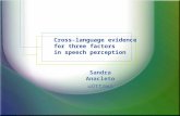 1 Cross-language evidence for three factors in speech perception Sandra Anacleto uOttawa.
