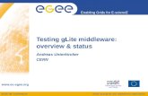EGEE’06 Conference Enabling Grids for E-sciencE  EGEE and gLite are registered trademarks Testing gLite middleware: overview & status Andreas.