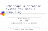1 Mobisnap: a database system for mobile computing Nuno Preguiça DI – FCT Universidade Nova de Lisboa Project partially supported by Praxis XXI/FCT/MCT.