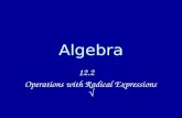 Algebra 12.2 Operations with Radical Expressions √