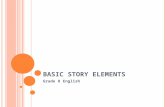 B ASIC S TORY E LEMENTS Grade 8 English. This powerpoint should help introduce you to basic story elements. In every story there exists certain elements: