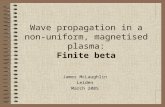 Wave propagation in a non-uniform, magnetised plasma: Finite beta James McLaughlin Leiden March 2005.