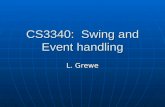 CS3340: Swing and Event handling L. Grewe. Swing Differences between Swing and AWT Naming Conventions All Swing components begin with a capital J -- JPanel,