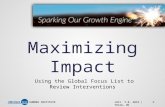 SUMMER INSTITUTEJULY 7-8, 2015 | TULSA, OK Maximizing Impact Using the Global Focus List to Review Interventions.