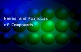 Names and Formulas of Compounds. ion An atom or bonded group of atoms that have lost or gained electrons to become charged Lose electrons= + charge Gain.