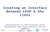 Creating an Interface Between LEAP & the LIASs Presentation to the Disaster Risk Management and Food Security Sector (DRMFSS) April, 2010 DISASTER RISK.