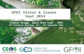 GFOI Status & Issues Sept 2014 Stephen Briggs, Space Data Lead - CEOS SIT Technical Workshop, 16 th – 18 th September 2014.