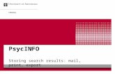 PsycINFO Storing search results: mail, print, export Library.