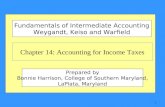 1 Chapter 14: Accounting for Income Taxes Fundamentals of Intermediate Accounting Weygandt, Keiso and Warfield Prepared by Bonnie Harrison, College of.