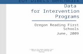 EOY DIBELS Benchmark Data for Intervention Programs Oregon Reading First Schools June, 2009 © 2009 by the Oregon Reading First Center Center on Teaching.