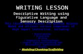 WRITING LESSON Descriptive Writing using Figurative Language and Sensory Description This lesson demonstrates the Gradual Release Model and utilizes various.
