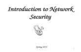 1 Introduction to Network Security Spring 2011. 2 Outline Introduction Attacks, services and mechanisms Security threats and attacks Security services.